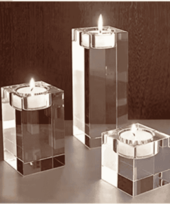 Rectangle Glass Candle Holder - Tea Candle