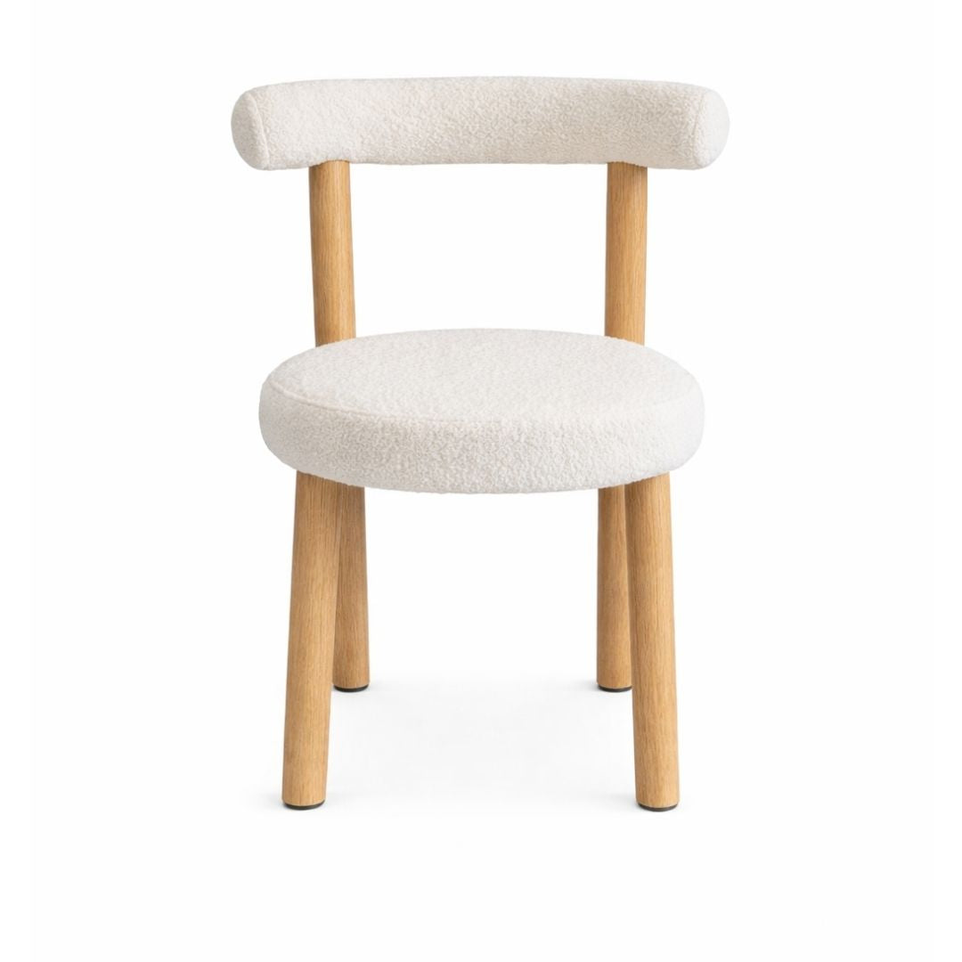 Rossi Chair – Bouclé with Wood Legs