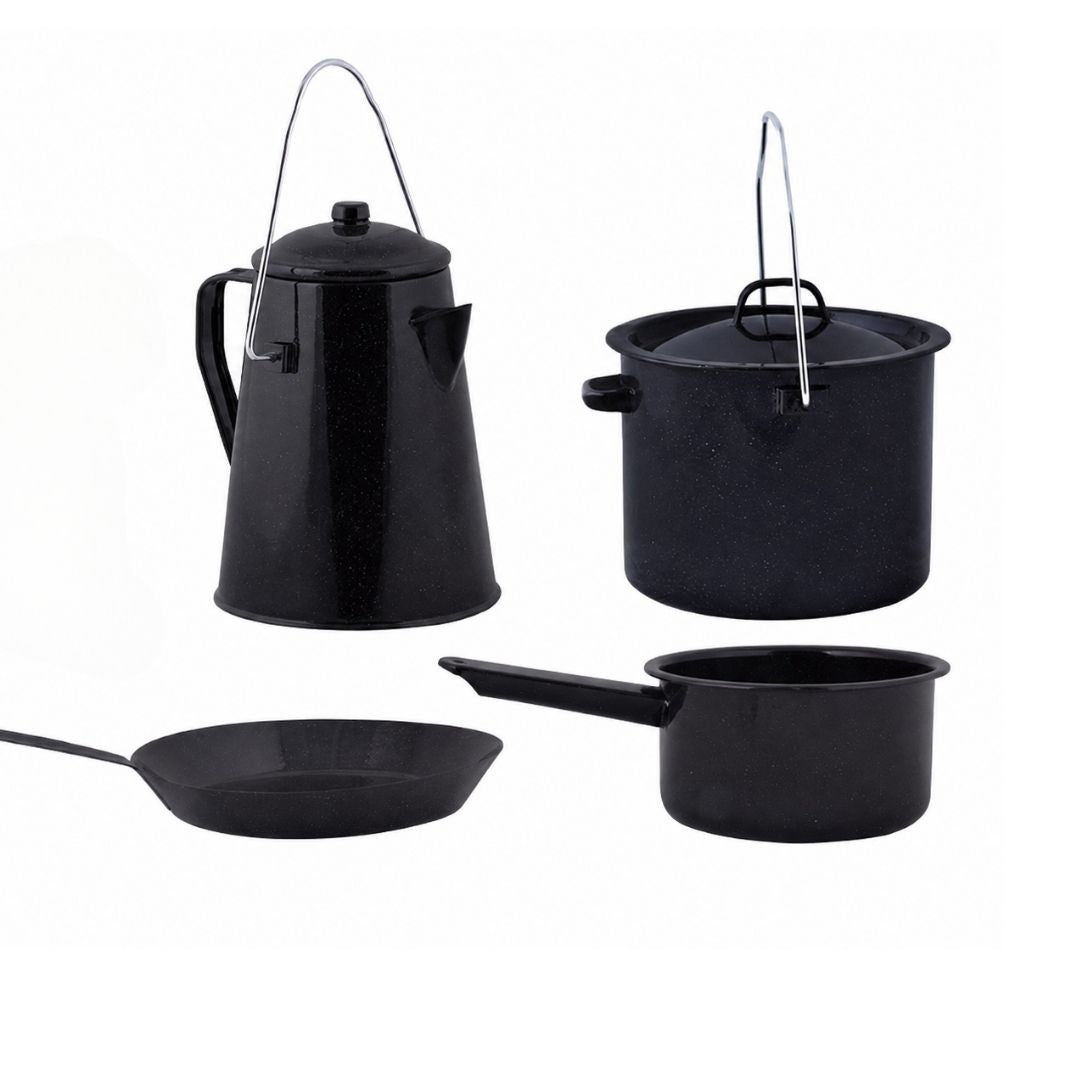 Enamel Camping Kitchen Set - 4pc - Image 2