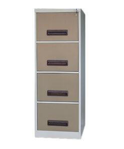 4 Drawer filing cabinet – Central locking 4FC02- 1320h x 470w x 630d – Hammerton Grey/Ivory Karoo