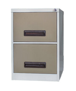 2 Drawer filing cabinet – Central locking 2FC01 -710hx470wx630d – Hammerton Grey/Ivory Karoo
