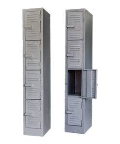 4 Compartment Locker – LOC004 – 1800h x 300w x 450d – Hammerton Grey/ Ivory Karoo
