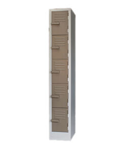 5 Compartment Locker – LOC005 – 1800h x 300w x 450d – Hammerton Grey / Ivory Karoo