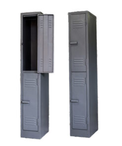 2 Compartment Locker – LOC002 – 1800h x 300w x 450d – Hammerton Grey/Ivory Karoo
