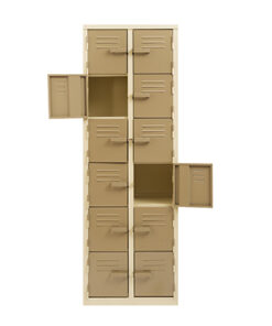12 Compartment Locker | LOC012 – 1800h x 600w x 450d – Hammerton Grey / Ivory Karoo