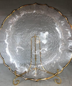 Underplate - Glass Frosted Gold Edge