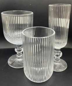 Drinkware - Reeded Glass Clear - 6pc