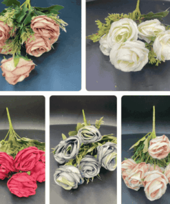 Artificial Flowers - Roses Bunch Short Stem
