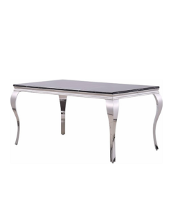 Table - Vivian Silver 90cm x 180cm - Glass Top