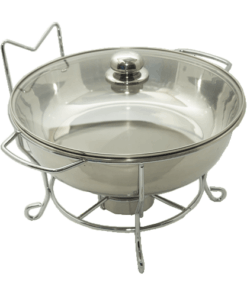 Chafing Dish - Glass Lid Thin Frame Silver
