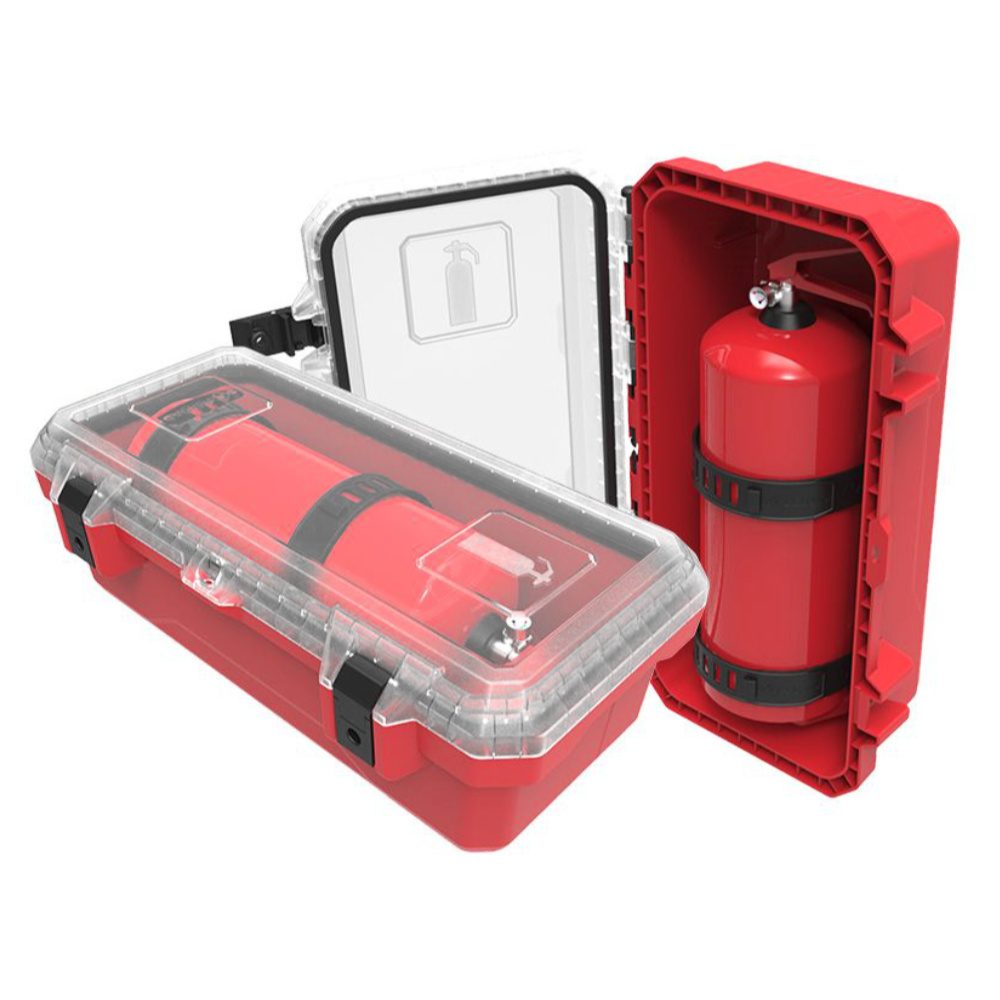 FIRE EXTINGUISHER BOX (INDOOR USE) Red base & Clear lid - Image 2