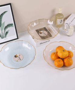 Plastic Fruit Bowls with Gold Trim