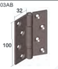 Aluminium butt hinge Finish: 403AB/BR – Bronze PC 403AB/W – White PC 403AB/BL – Black PC 403AB/N – Natural Anod