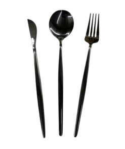 Cutlery Sets - Modern 3pc Plain Black