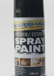 Spray Paint Satin Black Marshal 350ml