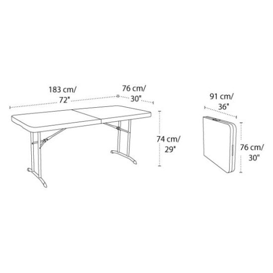 Trestle Table - 6 Seater Folding Rectangular 1.8m 10.5kg - Image 3