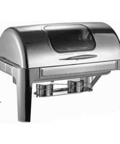 Chafing Dish - Rectangle Roll Top with Window Silver