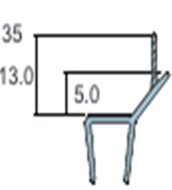 Shower seals Polycarbonate glass seals 135deg 10mm 3M,135deg 12mm 3M and SEAL135deg 8mm 2.5M