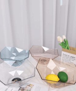 Plastic Fruit Bowls - Elegant Geometric