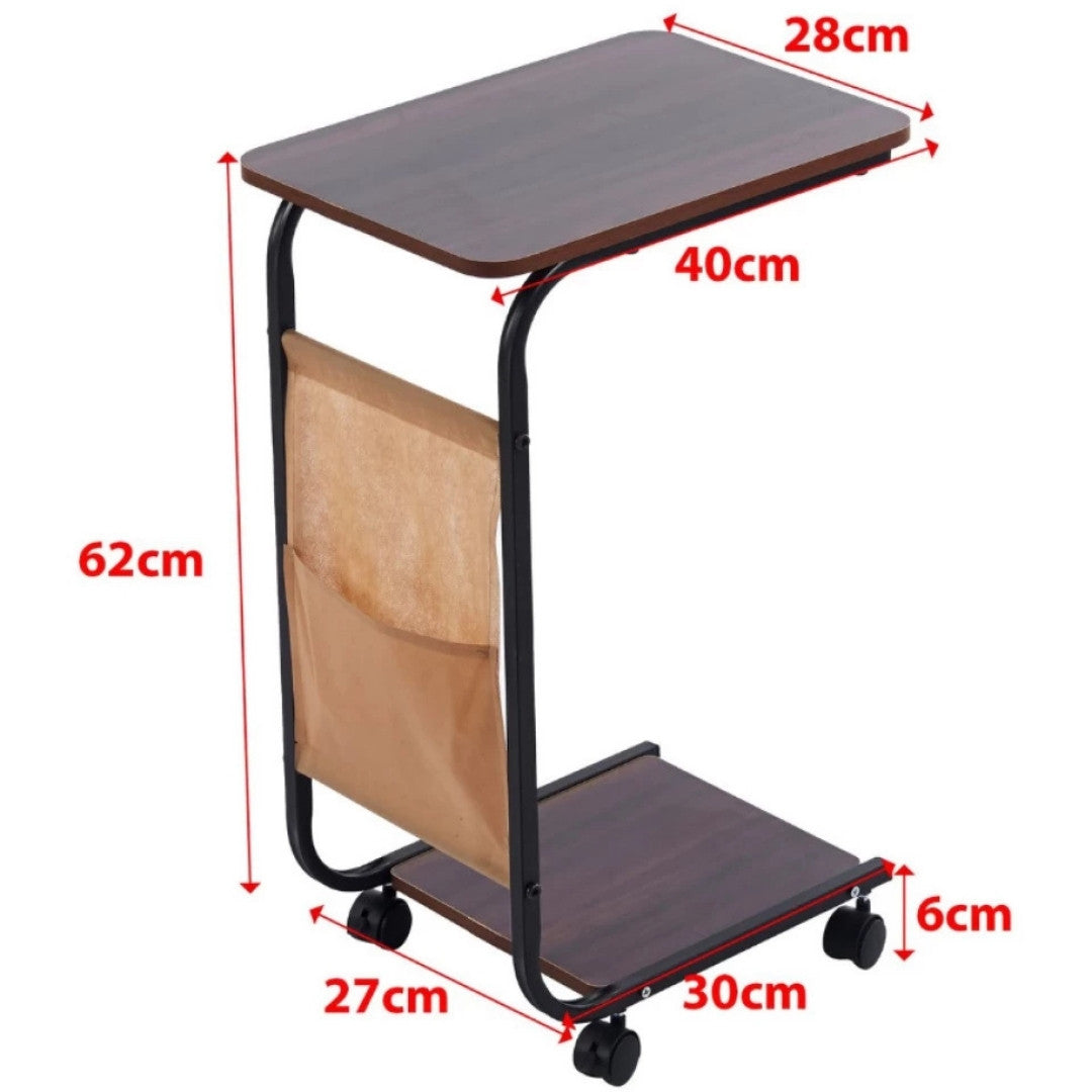 C-Shaped Side Table with Storage Basket - Image 5