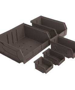 Eezee Bin 1 (140mm), Bin 2 (190mm), Bin 3 (280mm), Bin 4 (390mm) and Bin 5 (490mm) – Black – Packs of 10