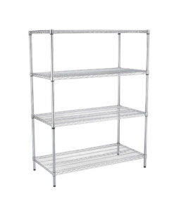 Floor Standing Chrome Shelving, 4 Tier – 1800mm